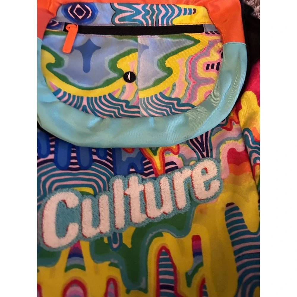 Hoop Culture Basketball Backpack Multi Color Trippy Drip Psychedelic Sports Bag